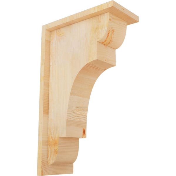 Ekena Millwork 6 in. x 12 in. x 20 in. Douglas Fir New Brighton Rough Sawn Corbel with Backplate