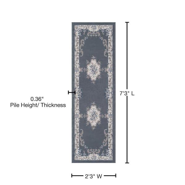 Tayse Rugs Hampton Oriental Gray 5 ft. x 7 ft. Indoor Area Rug HMP4009 5x7  - The Home Depot