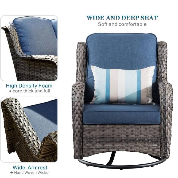 OVIOS New Kenard Gray 10-Piece Wicker Patio Conversation Set