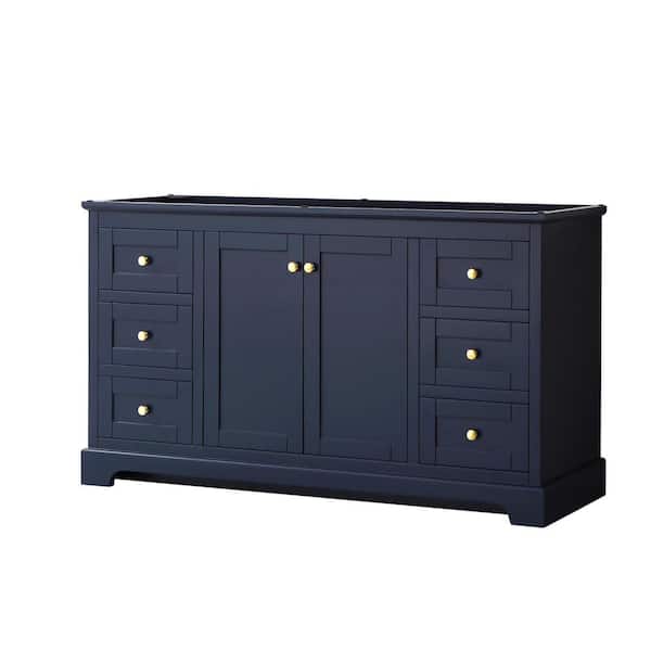 Wyndham Collection Avery 59.25 in. W x 21.75 in. D Bathroom Vanity Cabinet Only in Dark Blue
