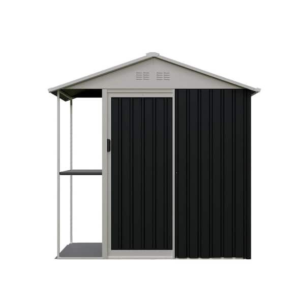 Mondawe 6 ft. W x 4 ft. D Dark Gray Metal Outdoor Shed with