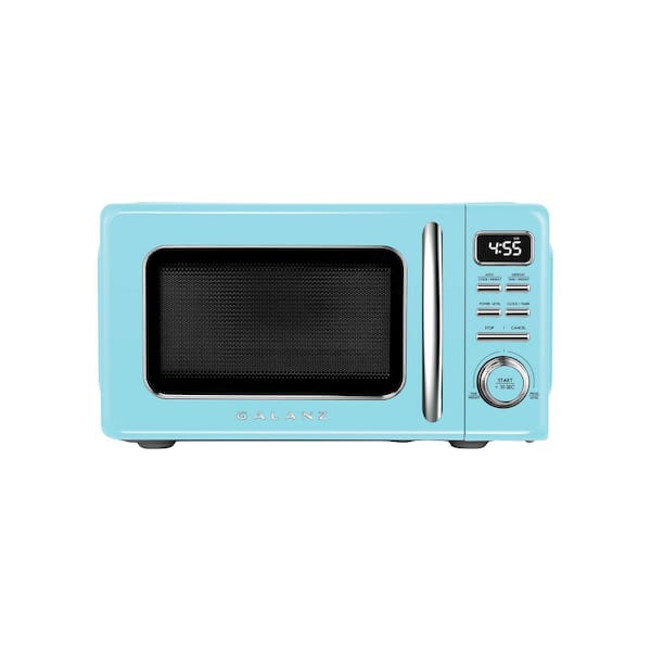 700W 0.7 cu. ft. Retro Compact Countertop Microwave Oven 6 Power Levels  Blue HOT