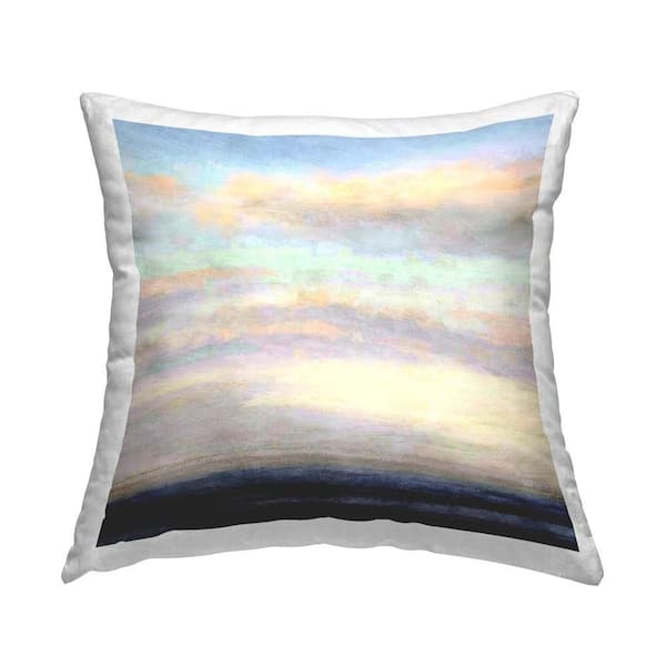 Stupell Industries Ombre Pastel Sky Multi-Color Print Polyester 18 in. x 18 in. Throw Pillow