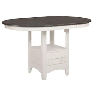 Modern Style 60 in. White and Gray Wooden 4-Legs Counter Height Dining Table Set (Seats 4)