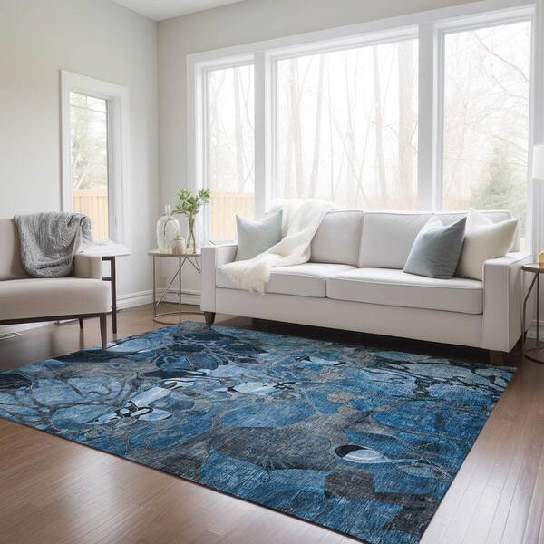 Addison Rugs Cozy Winter Blue 1 ft. 8 in. x 2 ft. 6 in. Indoor