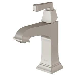 Town Square S Single Hole Single-Handle Monoblock Bathroom Faucet with Drain and WaterSense 1.2 GPM in Brushed Nickel