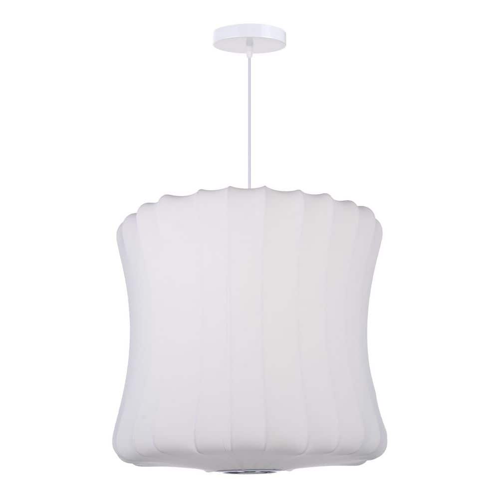 60-Watt 1 Light White Fabric Pendant Light with Lantern Shape Shade, No Bulbs Included, 20in. price history on PriceWatchPro