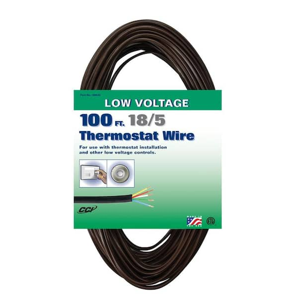 Southwire 100 ft. 18/5 Brown Solid CU CL2 Thermostat Wire