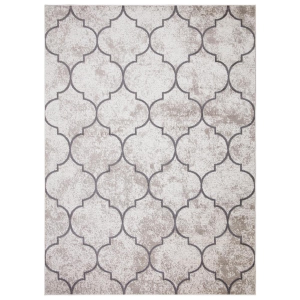 Concord Global Trading Jefferson Collection Morocco Trellis Ivory 7 ft. x 9 ft. Area Rug