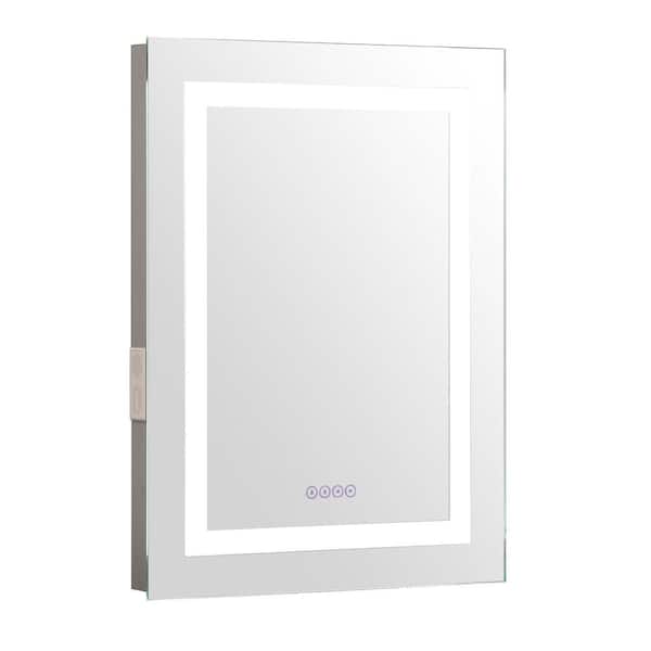 Avanity 24 in. W x 32 in. H Framed Rectangular LED Light Bathroom Vanity Mirror in Aluminum