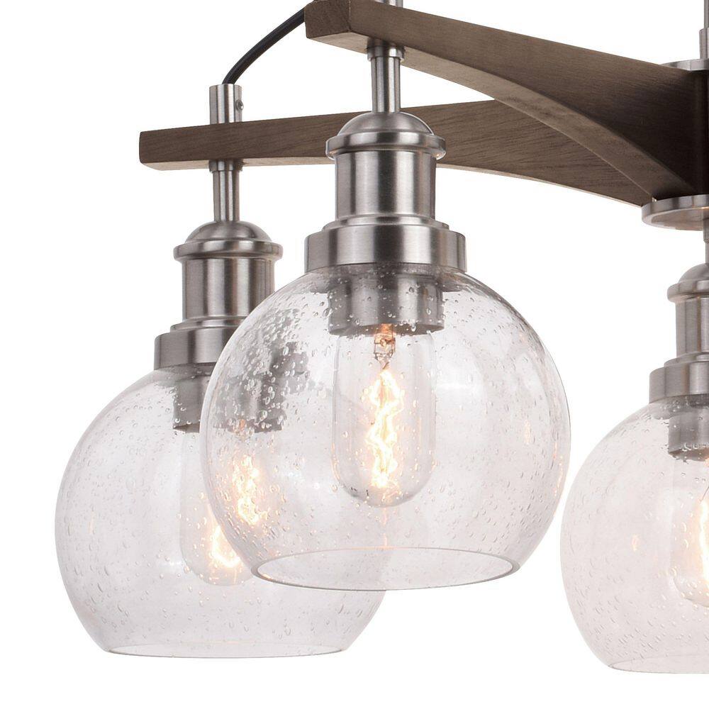 Satin Nickel 25'' Globe Chandelier with Dark Accents