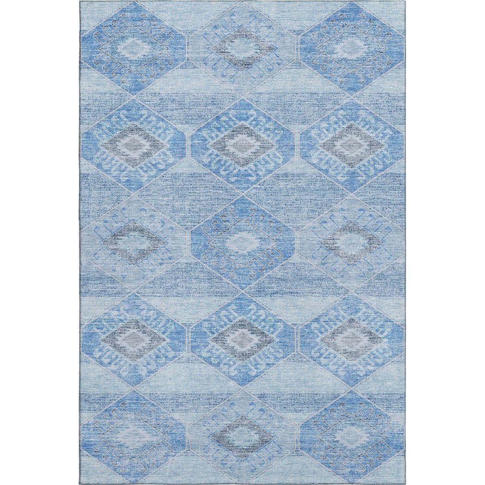 Mayfield Premium Machine Washable Abstract AMF1857 Blue 5 ft. x 7 ft. 6 in. Area Rug price history on PriceWatchPro