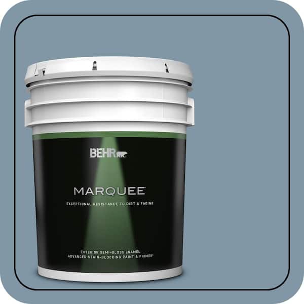 BEHR MARQUEE 5 gal. #560F-5 Bleached Denim Semi-Gloss Enamel Exterior Paint & Primer