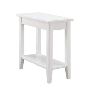 Laurent 24 in. W x 12 in. D White Narrow Wood End Table with Shelf