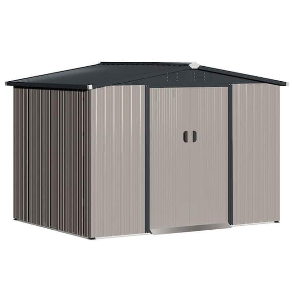 6 ft. W x 4 ft. D Apex Roof Outdoor Storage Shed (Brown and Black