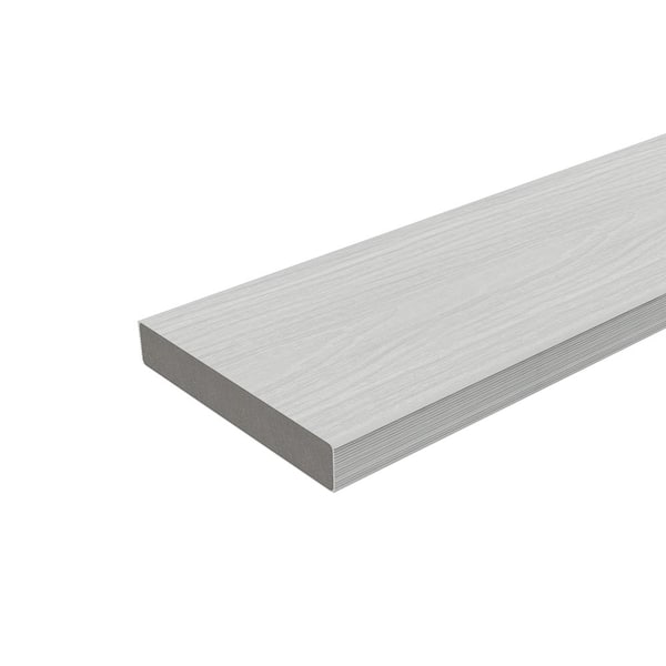 NewTechWood 1 in. x 6 in. x 8 ft. Icelandic Smoke White Solid Composite Decking Board, UltraShield Natural Cortes
