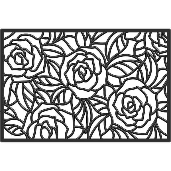 Black 36 in. x 24 in. Rubber Outdoor Door Mat