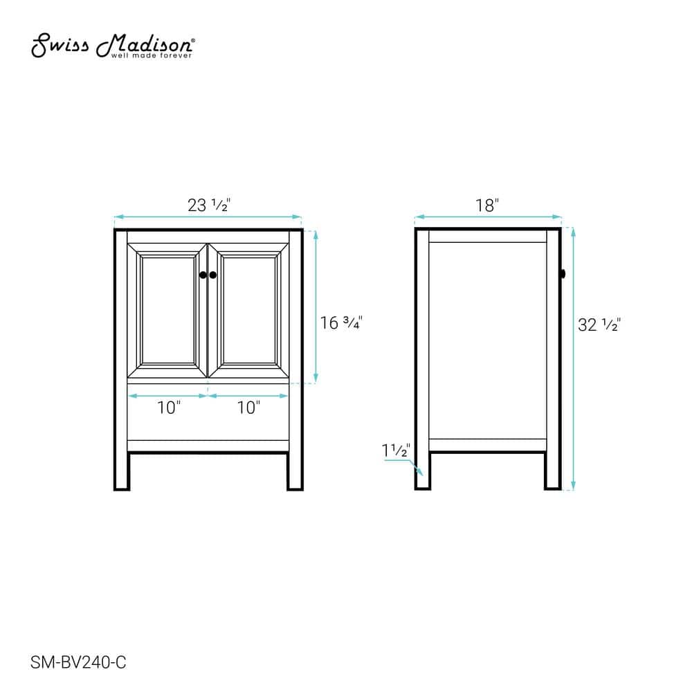 Château 24" Natural Oak Freestanding Bathroom Vanity Cabinet