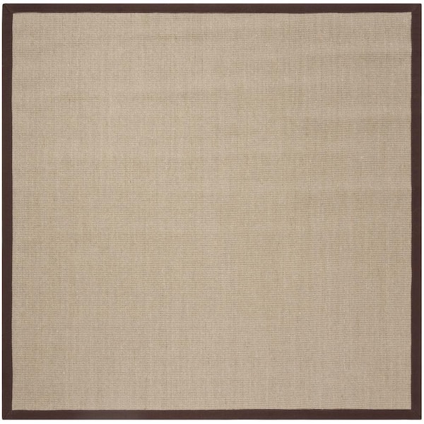 SAFAVIEH Natural Fiber Sage/Brown 6 ft. x 6 ft. Square Border Area Rug