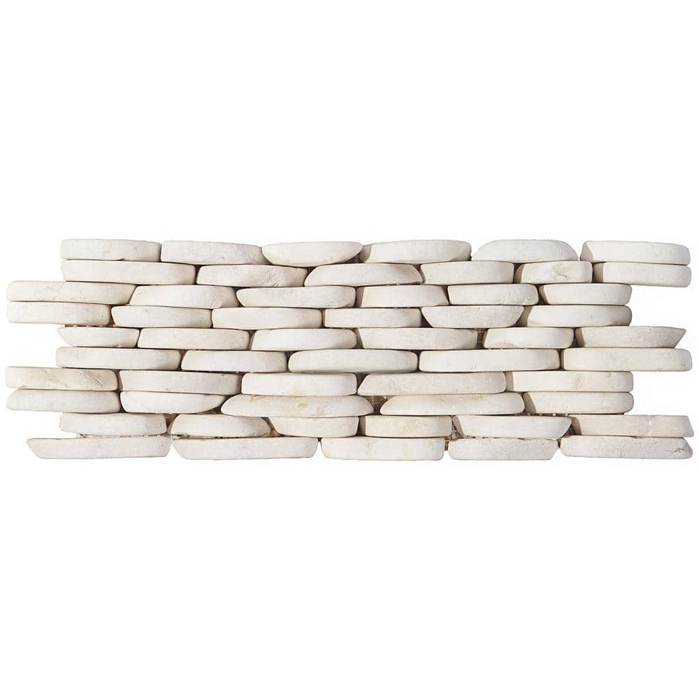 Countryside White 4 in. x 6 in. Stacked Sliced Mosaic Wall Tile Sample -  Ivy Hill Tile, EXT3RD105016