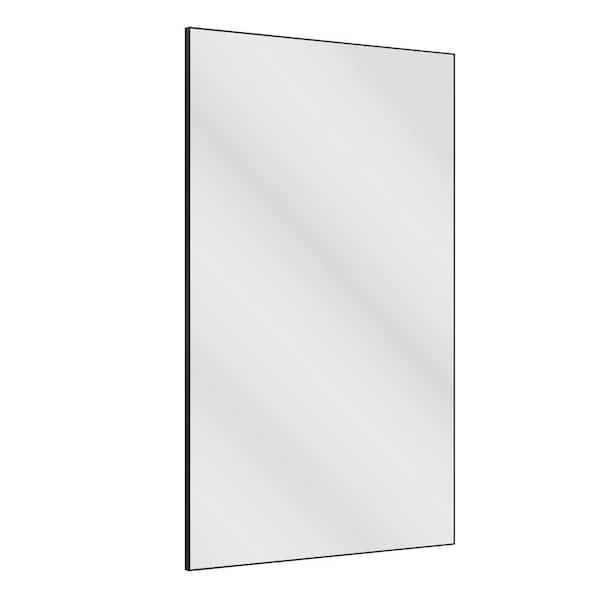 Unbranded 36 in. W x 60 in. H Rectangle Big Wall Mirror for Bathroom, Black Modern Wall Mirrors with Aluminum Frame Hangs