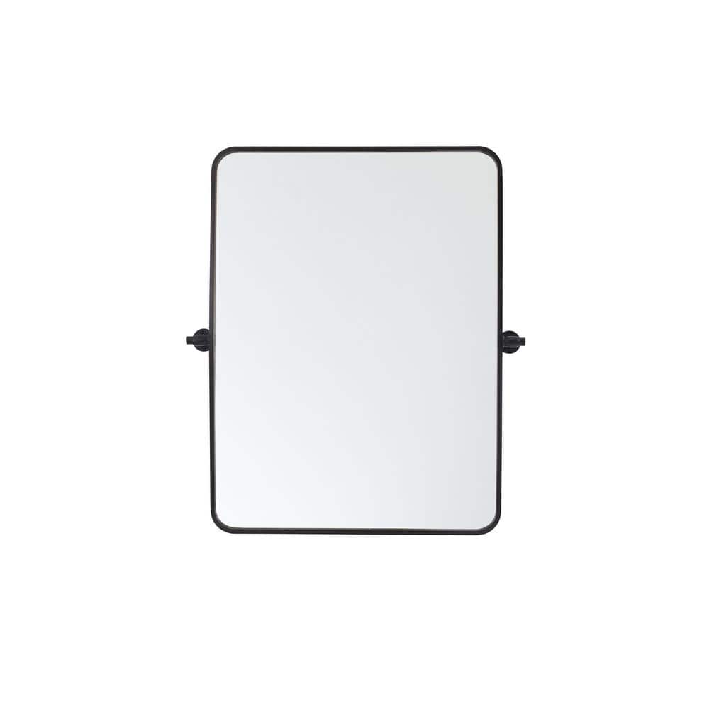 Timeless Home 24 in. W x 32 in. H Aluminum Black Pivot Mirror