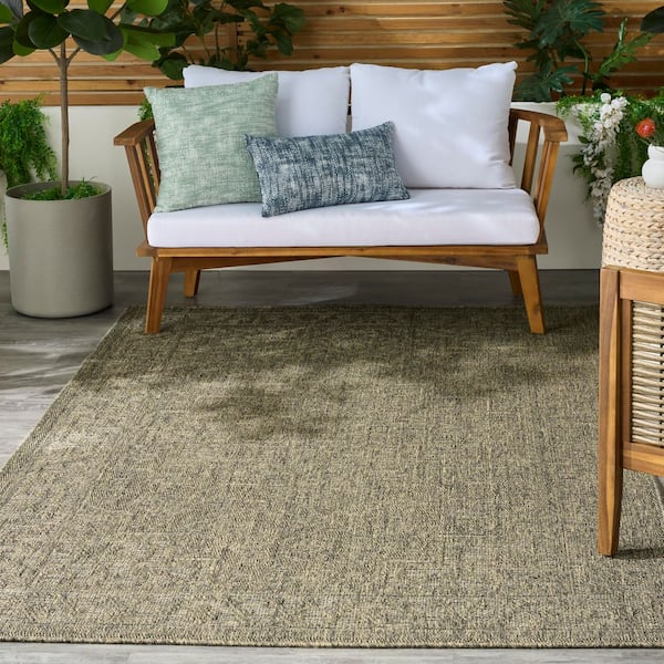 Tulum Olive 5 ft. x 7 ft. Center medallion Contemporary Area Rug