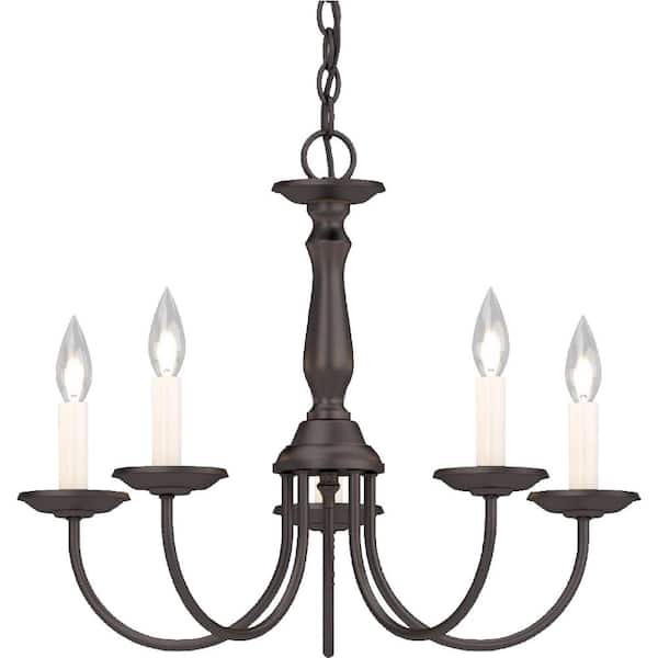 5-Light Antique Bronze Interior Chandelier