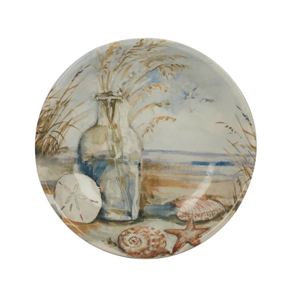 Coastal Landscape Multicolor Ceramic Soup and Pasta Bowls Set