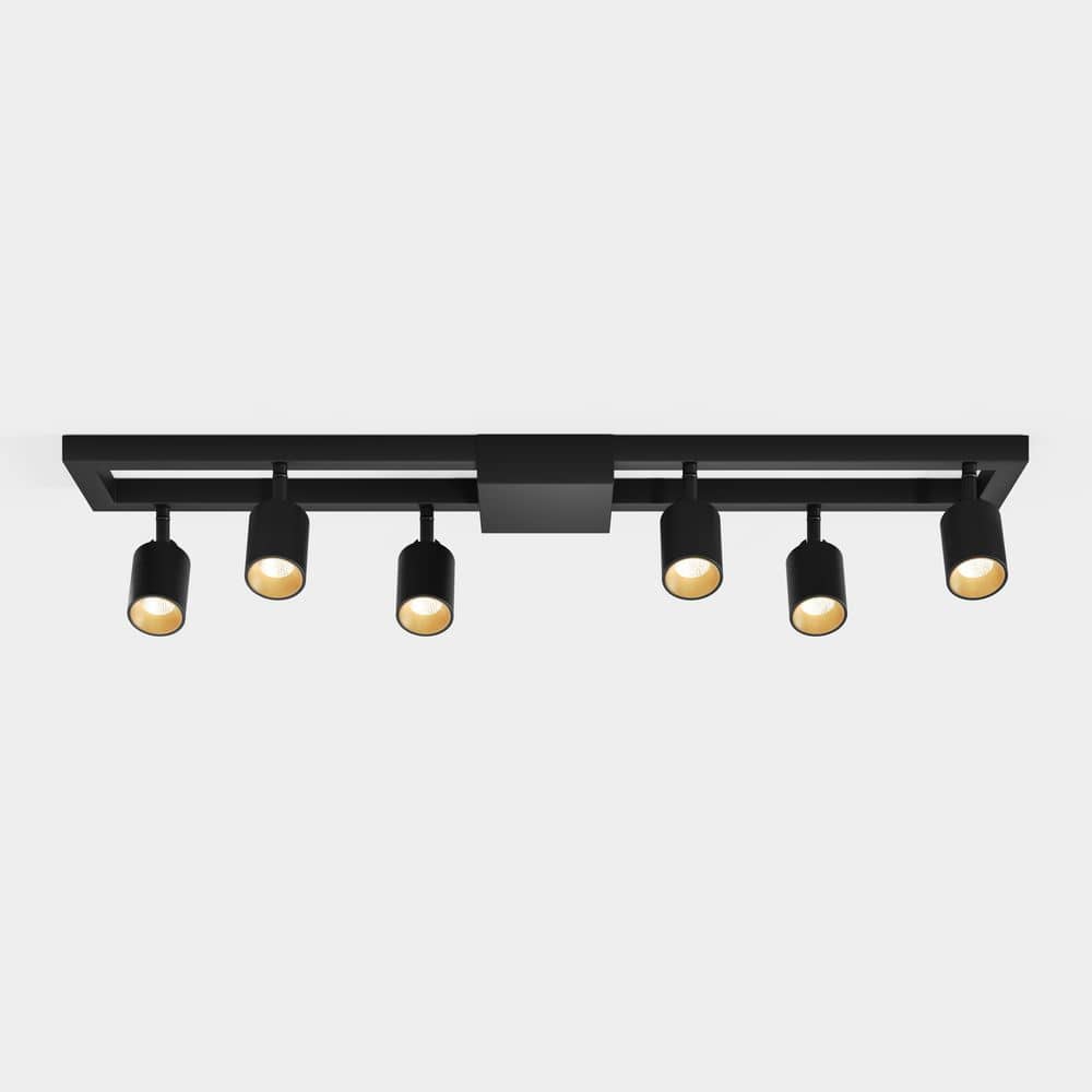 Vidalite Shura Black 6-Light Square Ceiling Light with Rotatable