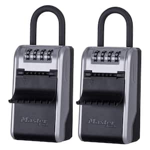 Large Key Lockbox, Combination Dials, Removable Shackle, (2-Pack)