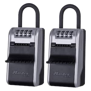 Large Outdoor Lock Box with Combination Dial and Removable Shackle (2-Pack)