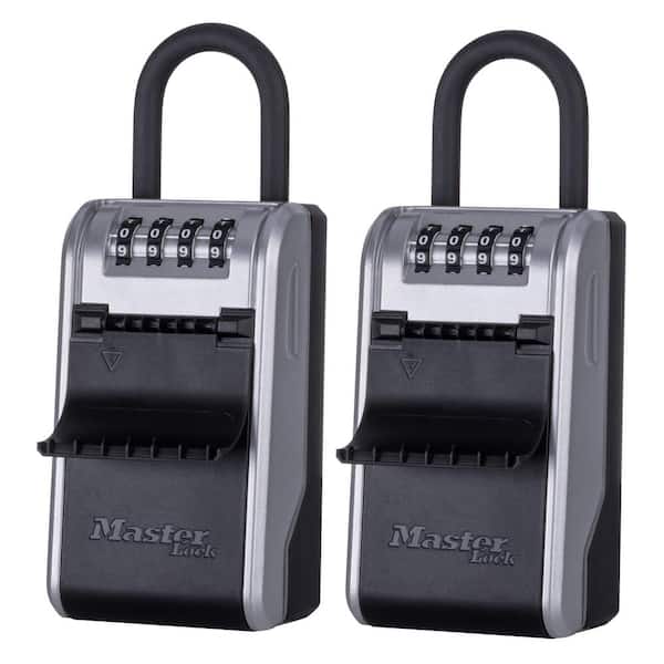 Large Outdoor Lock Box with Combination Dial and Removable Shackle (2-Pack)