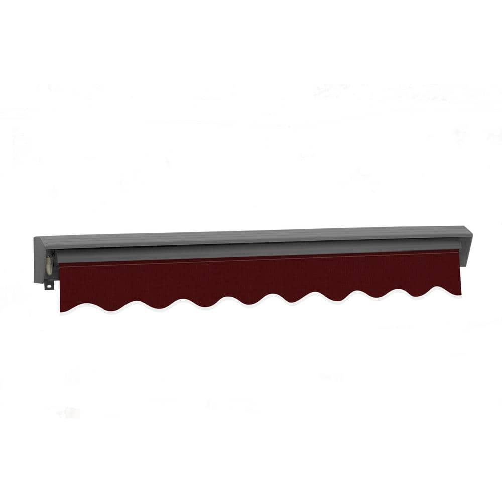 Burgundy Motorized Retractable Patio Awning with Aluminum Frame