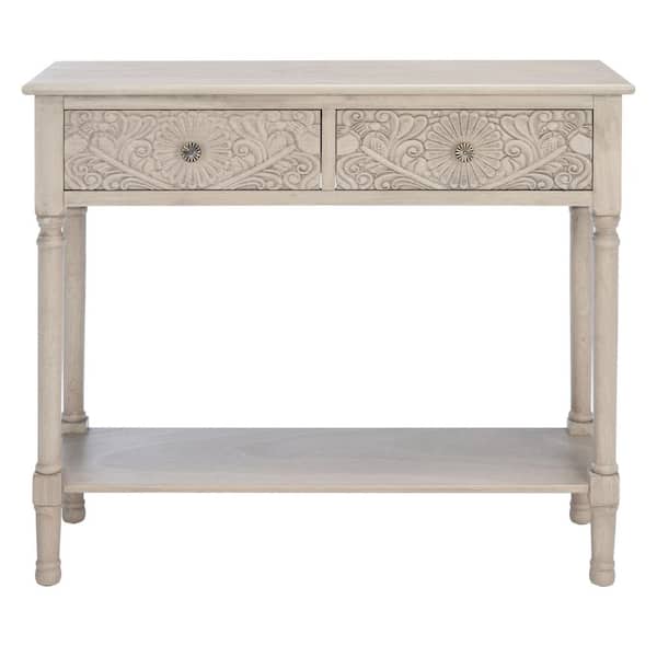 SAFAVIEH Josie 2-Drawer Taupe Wood Console Table