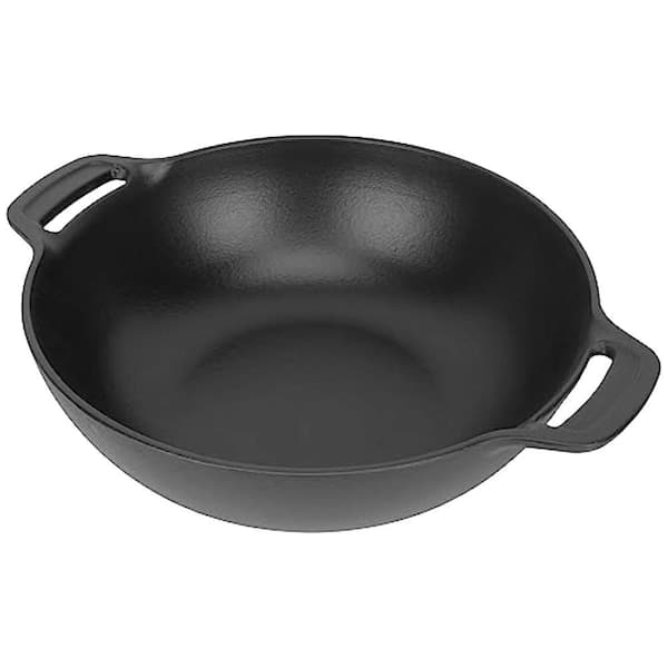 Cast Iron Grill Wok 16.7 in. Matte Enamel Nonstick for 22/26 in. Kettle Charcoal Gas BBQ System 1 Pack