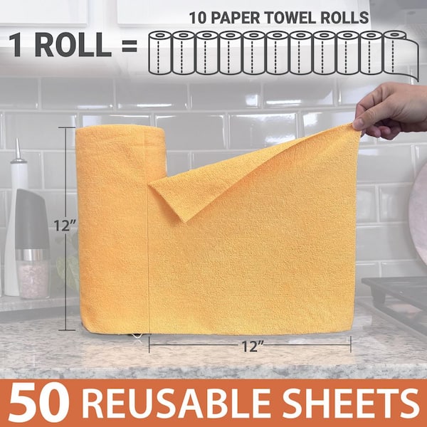 Easy-Tear 12 in. x 12 in. Microfiber Cloth Roll (100-Count)