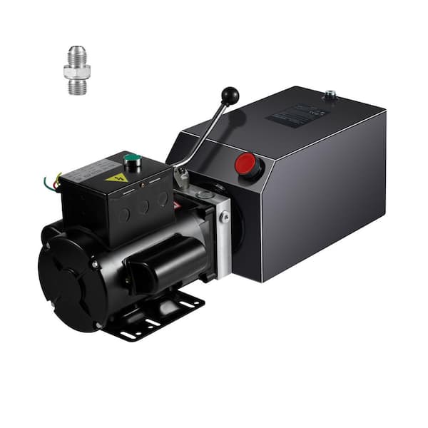 SKYSHALO Hydraulic Power Unit, 15 Qt. Hydraulic Pump, AC 220V Single-Acting Dump Trailer Pump, 3200 PSI Max Relief Pressure