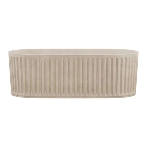 Delice 67" Freestanding Concrete Bathtub in Sand, Drain Included