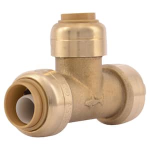 1/2 in. x 1/2 in. x 3/8 in. Push-to-Connect Brass Reducing Tee Fitting