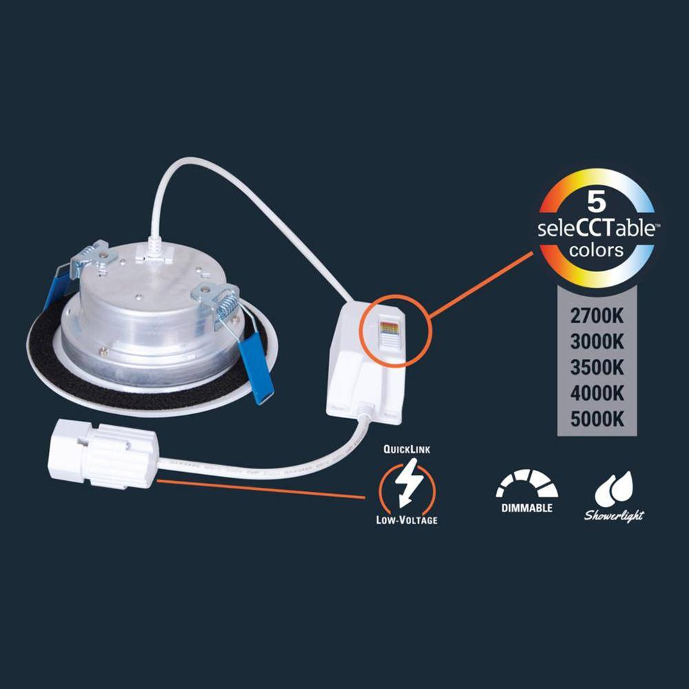 White 6-Inch Aluminum Canless LED Downlight