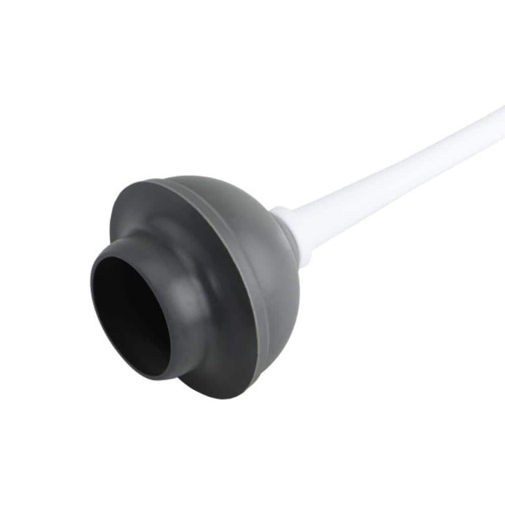 White and Black Toilet Plunger and Brush Set with Caddy
