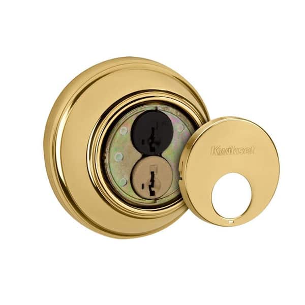 Kwikset 816 Series Polished Brass Single Cylinder Key Control Deadbolt featuring SmartKey Security