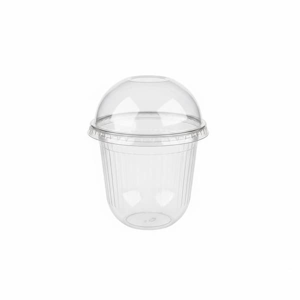LAIFUCAM 50-Pack 12 oz. Clear Plastic Parfait Cups with Dome Lids PET Food Storage Dessert Yogurt Ice Cream Cups with Lids