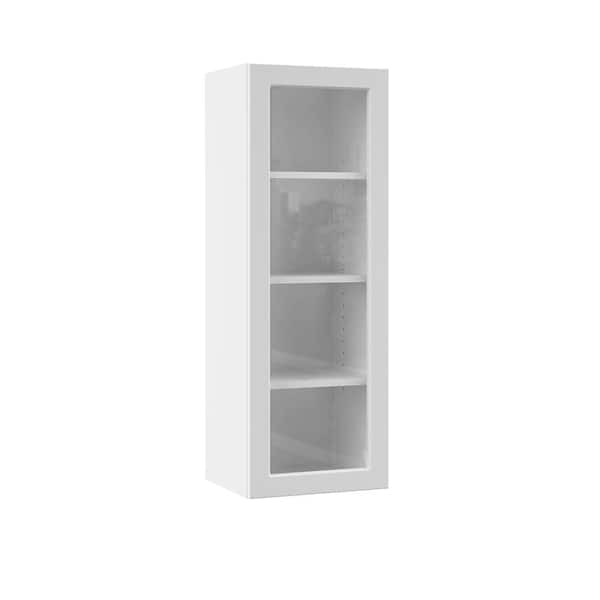 Hampton Bay Designer Series Melvern Assembled 36x30x12 in. Wall Open Shelf Kitchen Cabinet in White