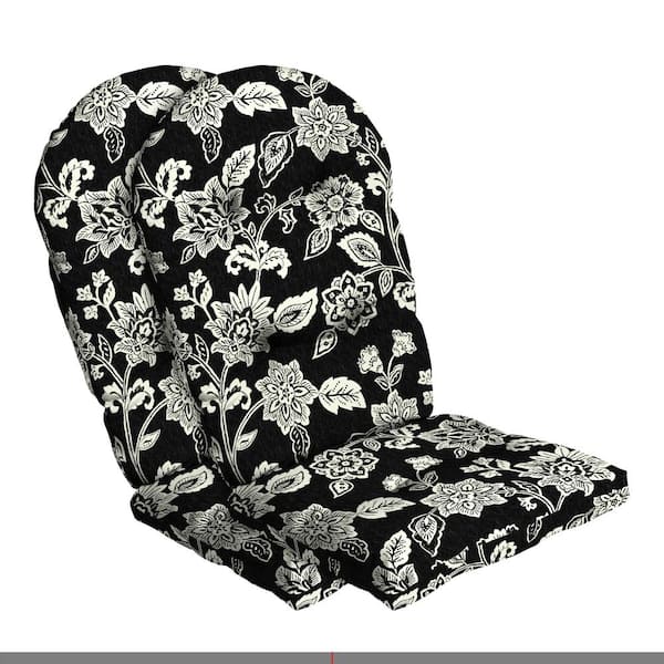 ARDEN 20 in. x 18 in. Outdoor Plush Modern Tufted Rocking Chair Cushion, Ashland Black Jacobean (Set of 2)