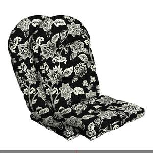 20 in. x 18 in. Outdoor Plush Modern Tufted Rocking Chair Cushion, Ashland Black Jacobean (Set of 2)