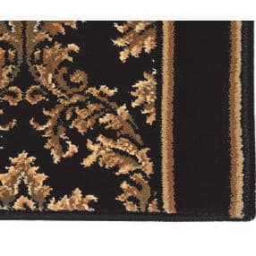 Kurdamir Damask Black 9 in. x 26 in. Stair Tread Cover