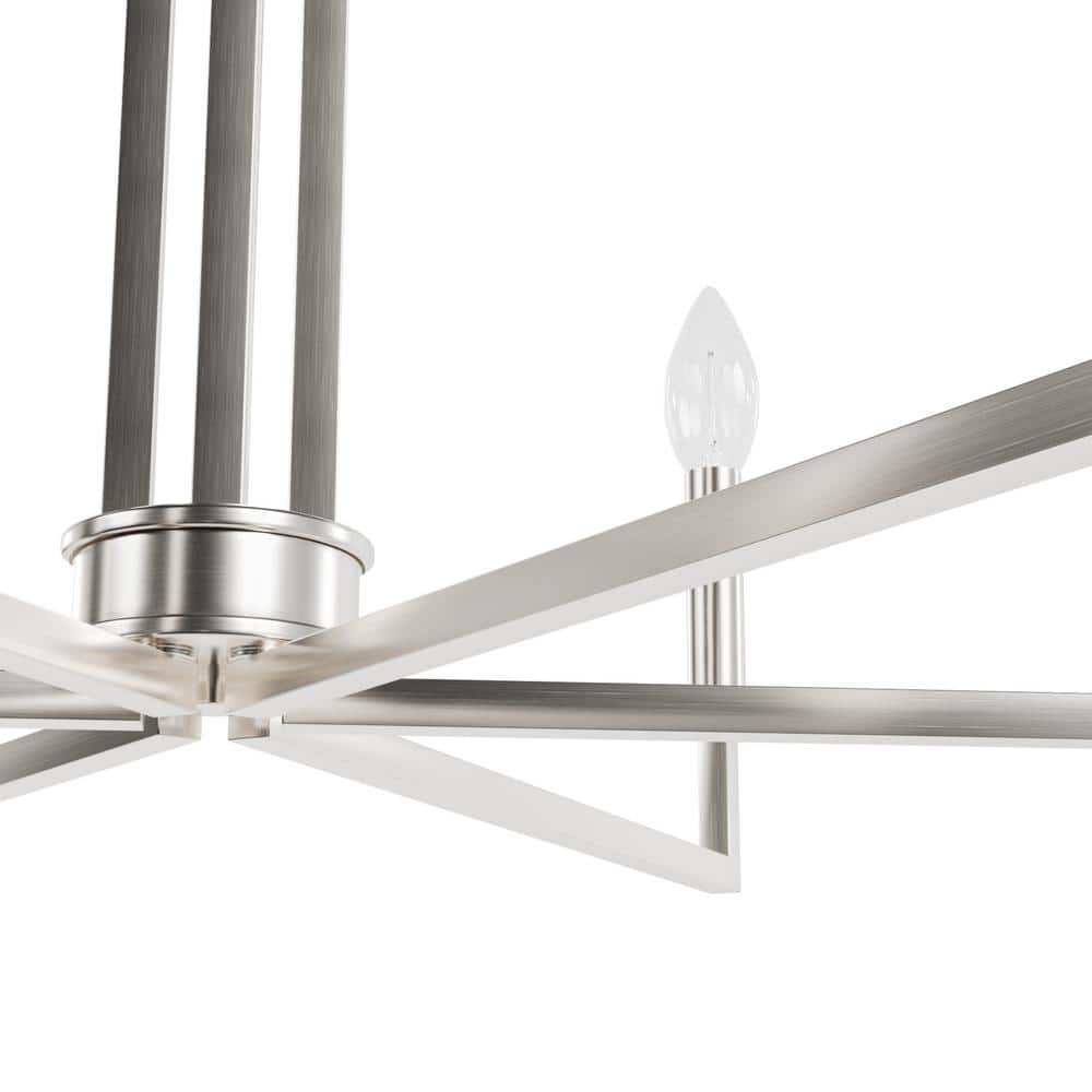 Brushed Nickel 30" Geometric Candle Chandelier