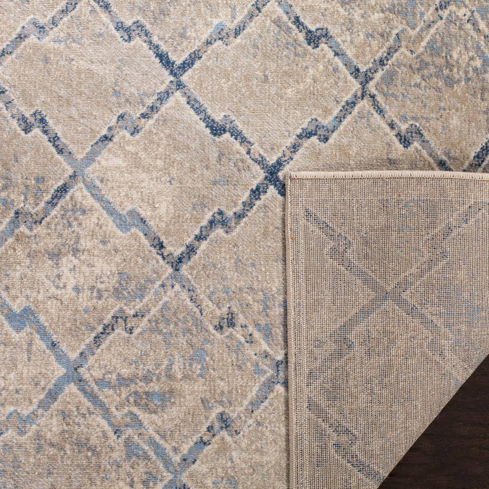Brentwood Light Gray and Blue Synthetic Rectangular Area Rug, 12' x 18'